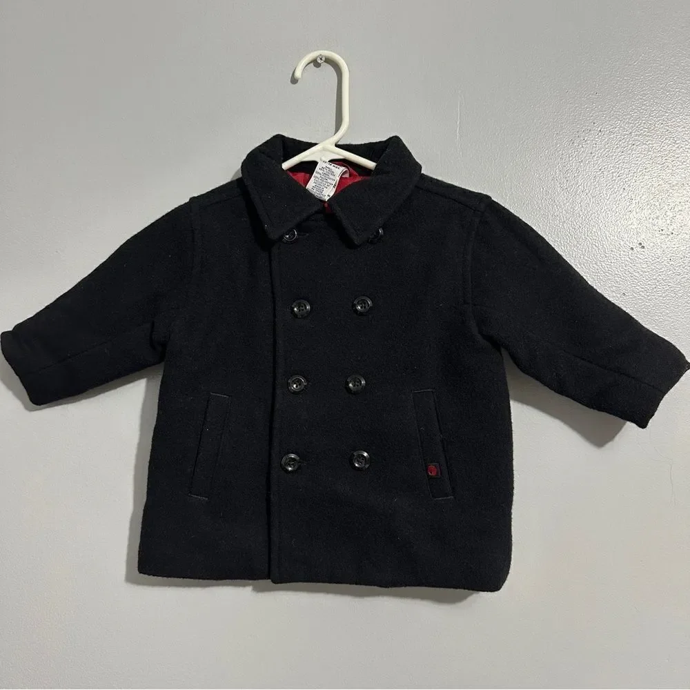 Gymboree infant black button up coat size 12-18 months
